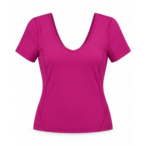 lululemon athletica Tops - Lululemon Align T-Shirt Magenta Pink Scoop Neck Short Sleeve Yoga Top Size 4